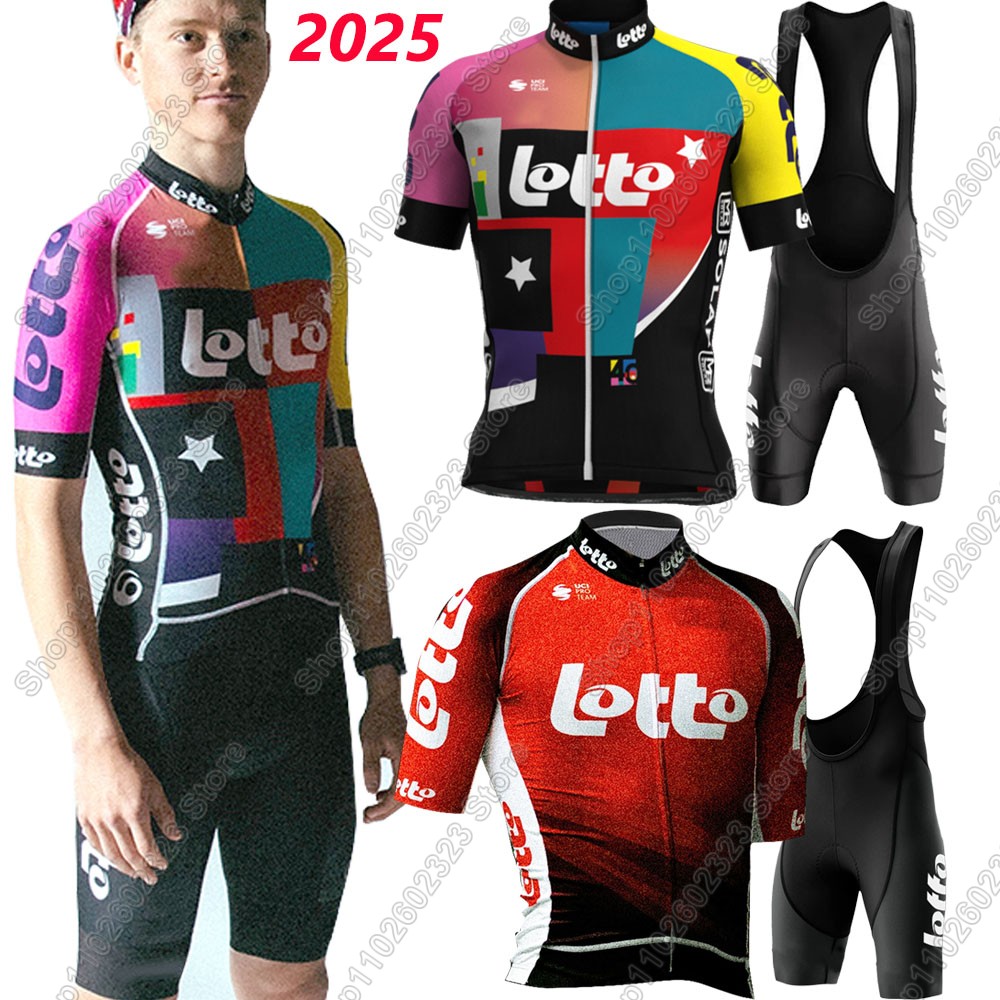 Cycling Gear Waterproof - Set Jersey Bersepeda Tim Lotto 2025