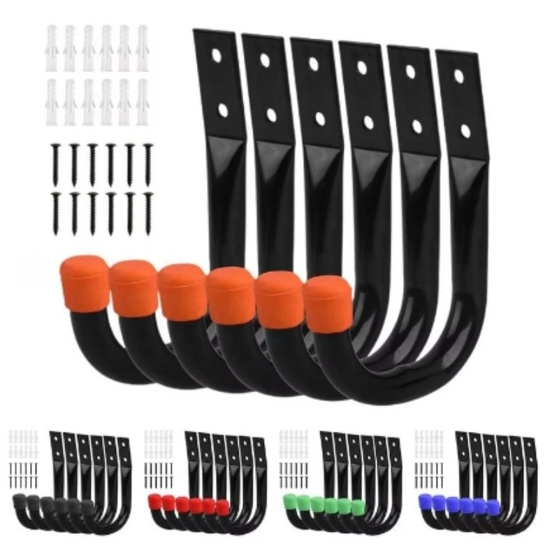 Cycling Gear Wall Storage - 6 buah/Set dudukan dinding sepeda kait
