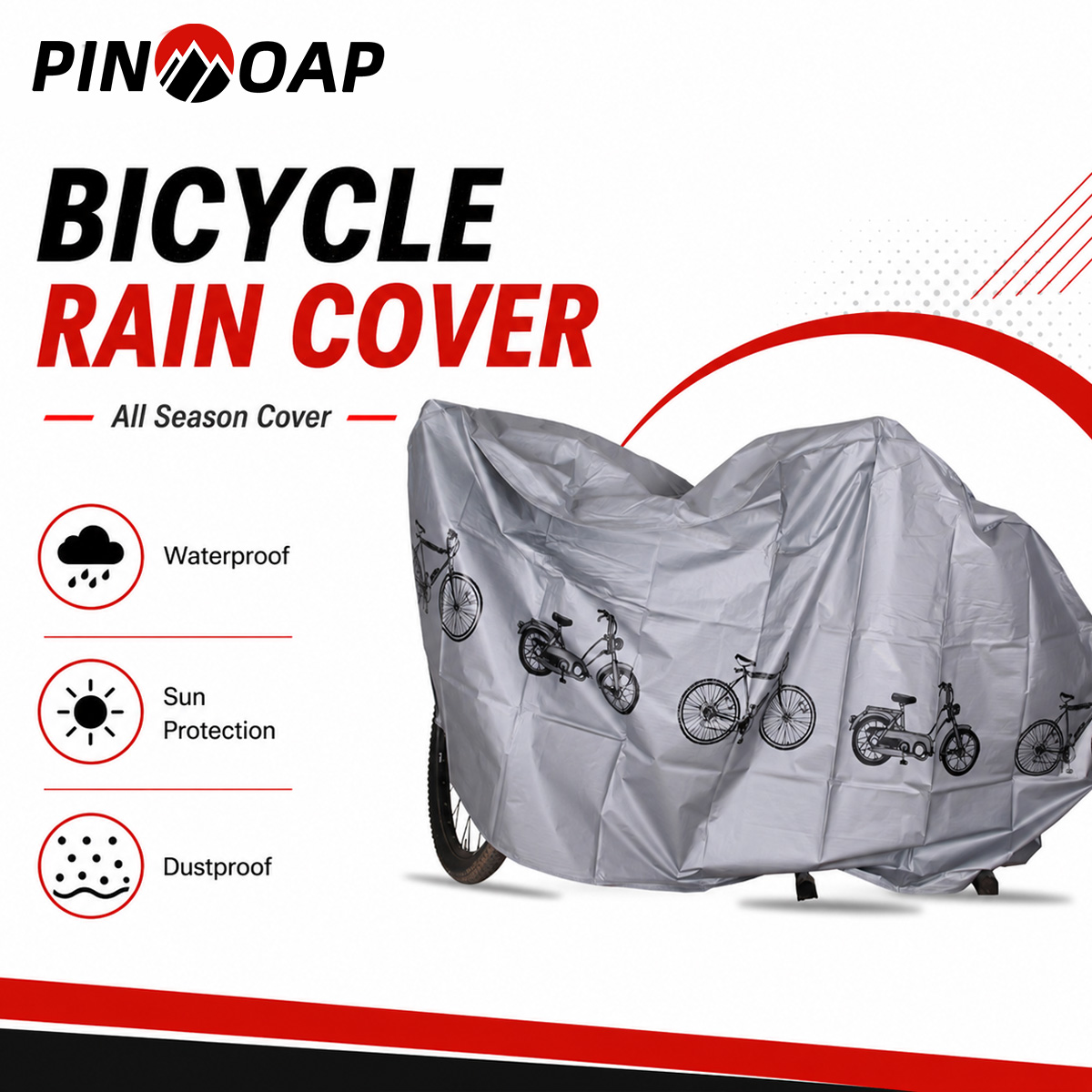 Cycling Gear Waterproof - PINMOAP Penutup Sepeda Universal Anti Air