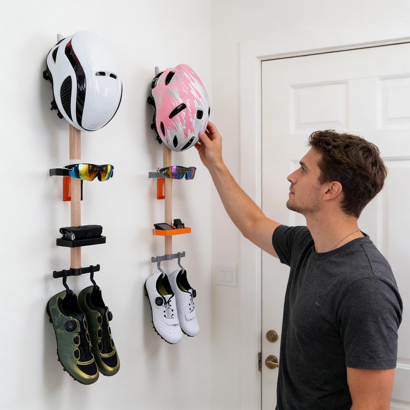 Cycling Gear Wall Storage - Rak Pengatur Perlengkapan Bersepeda Vertikal, Penyangga