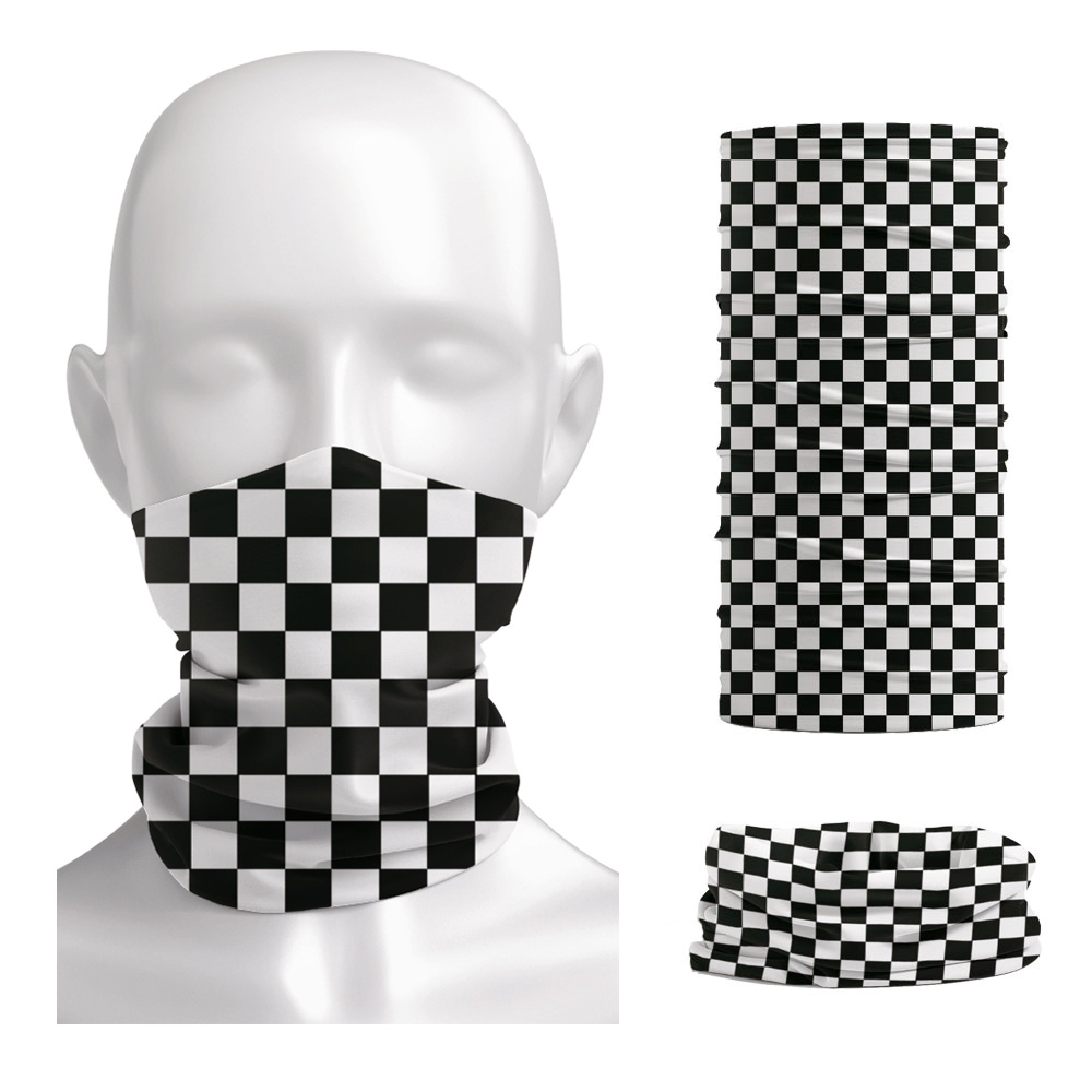 Cycling Gear Man - Bandana motif kotak-kotak, Bandana penghangat leher,