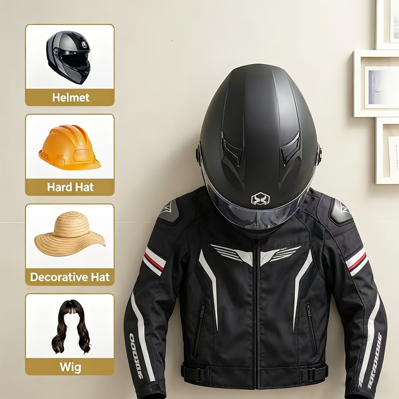 Tempat Helm Sepeda Motor Kayu  - Cycling Gear Wall Storage ulasan dan harga