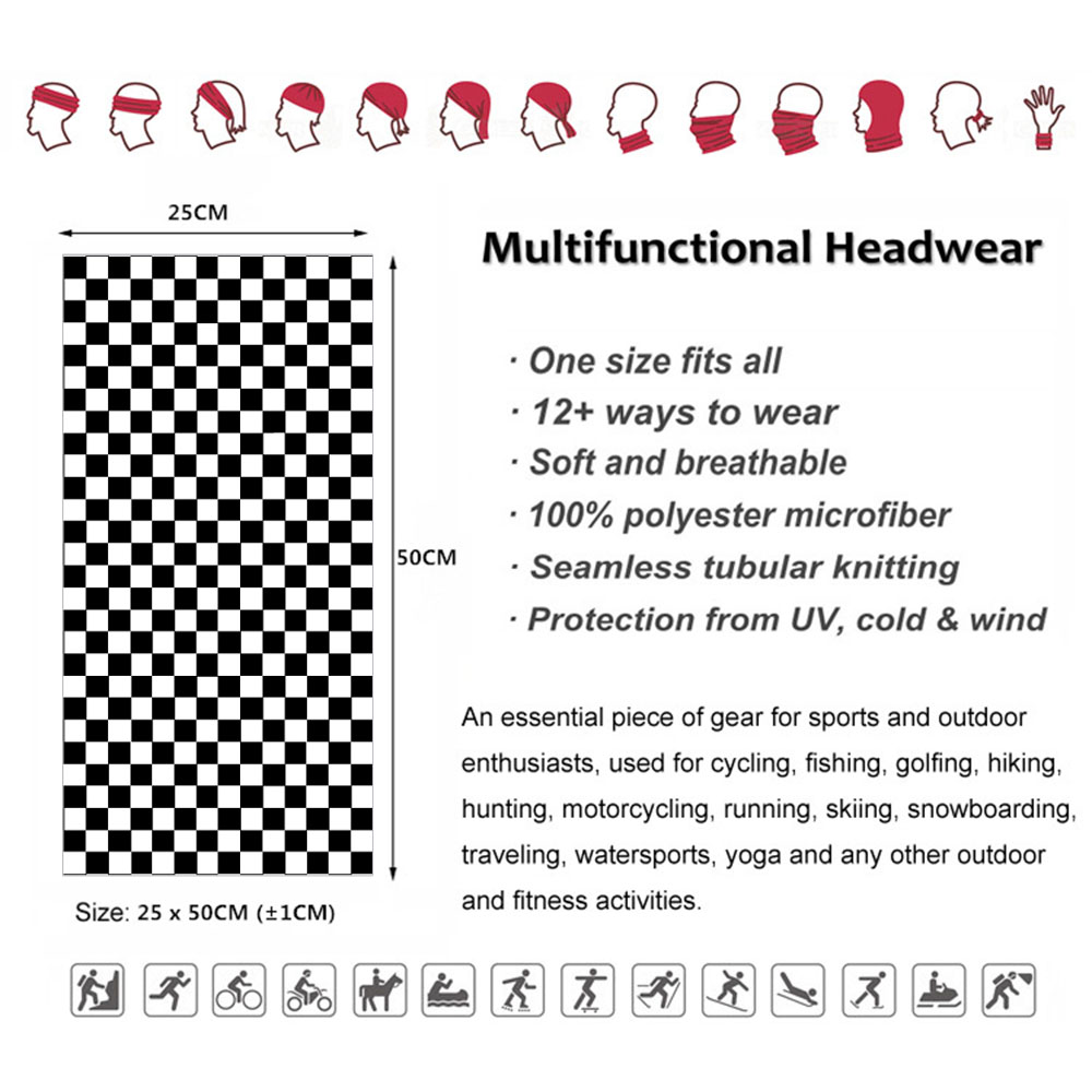Bandana motif kotak-kotak, Ban - Cycling Gear Man ulasan dan harga